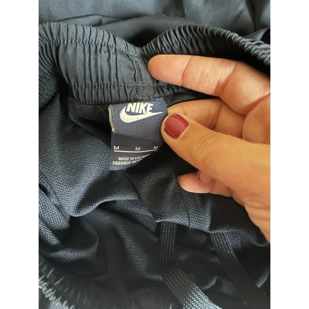 Nike Size Medium Navy Blue Nylon Pants Athletic Ankle Zip Straight Leg - Picture 7 of 7
